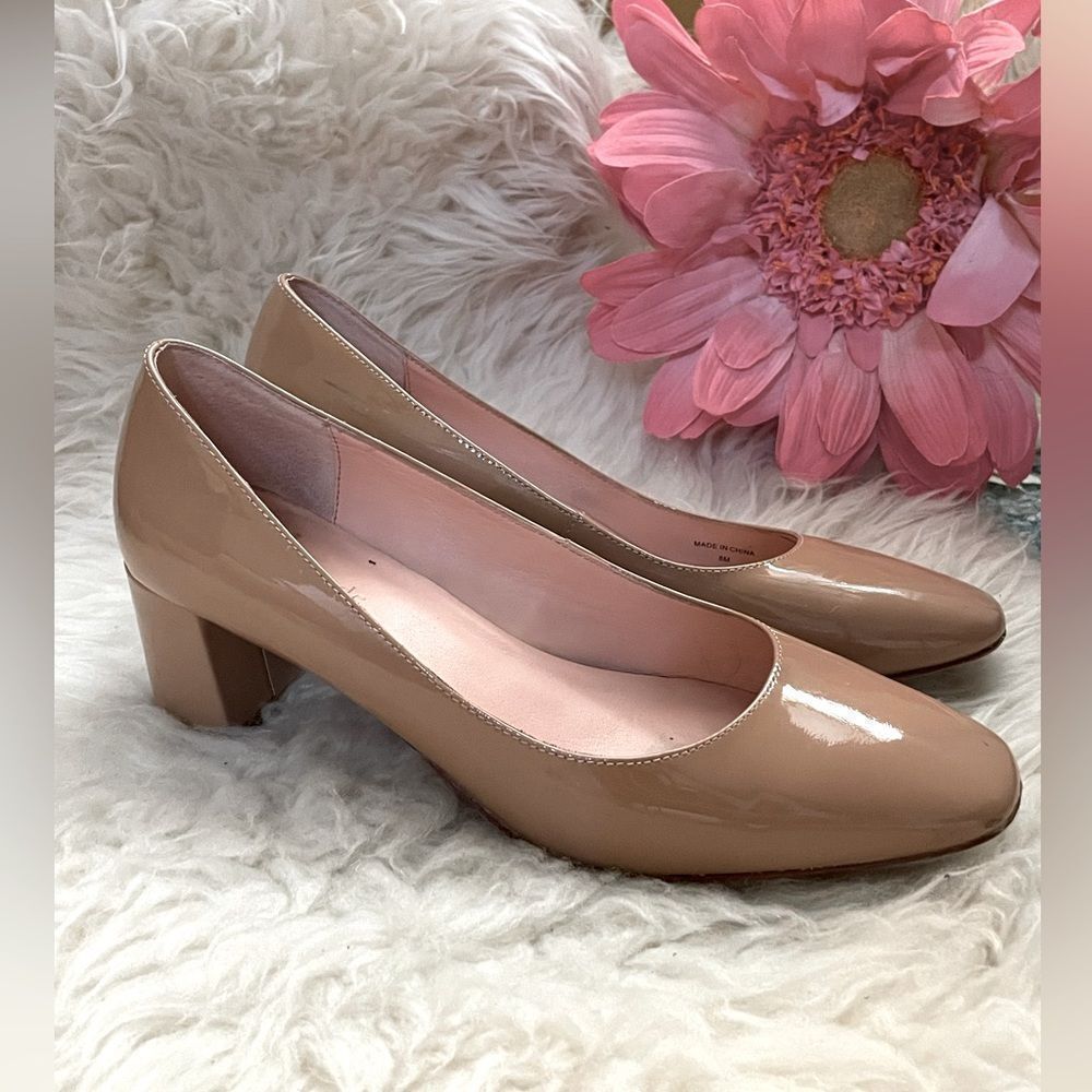 KATE SPADE NEW YORK BLUSH COLOR PATENT LOW HEELS 8M